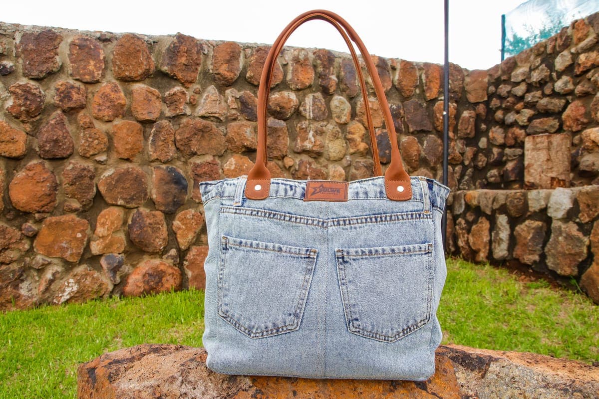 The Re-Jean Tote — genuine leather, Sulwe Leathercraft (view 5)